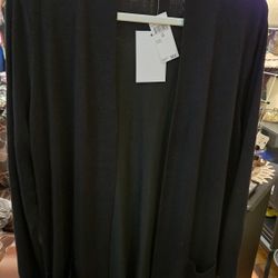 WT # 1080 Womens Large, NEW Magaschoni Black Cardigan 