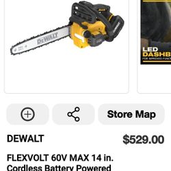 DeWalt 60v FlexVolt Chainsaw TOOL ONLY, New, Financing Available 