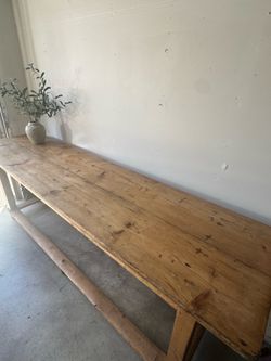 Long Antique Pine Console Table
