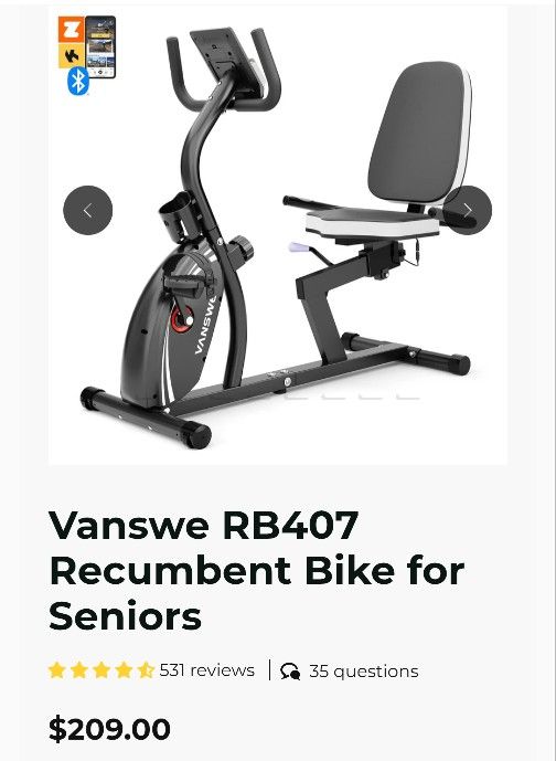 Vanswe Recumbent Bike