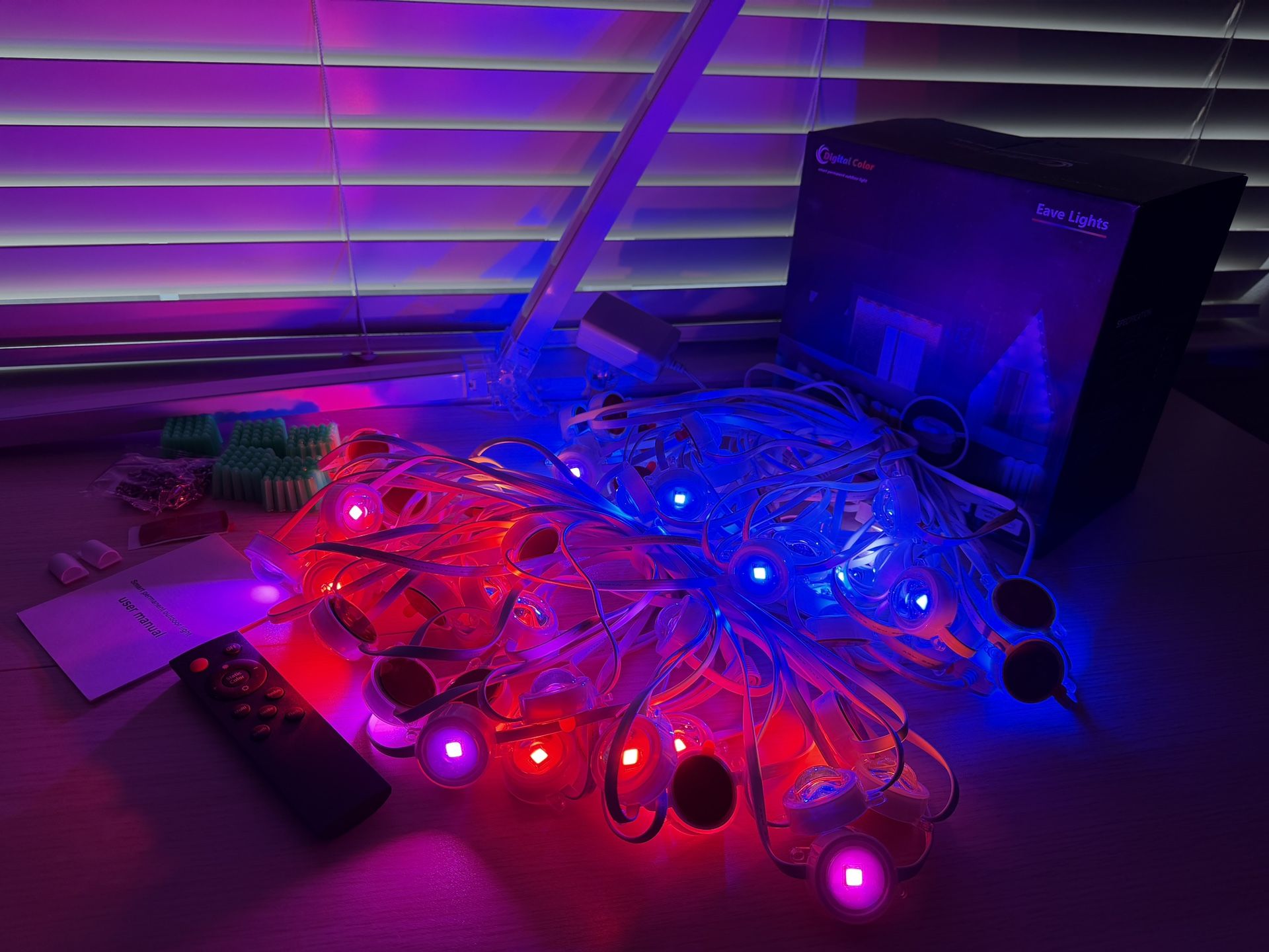 Brand New RGB+IC Permanent Outdoor Lights, 100Ft Smart Eave Lights, String Lights, IP67 Waterproof for House Garden Christmas Decor Birthday SKU177-S1