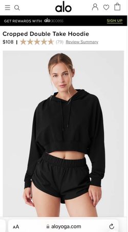 Alo Yoga Cropped Hoodie Black Xs