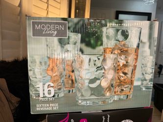 Modern Living 16-Piece Glass Beverage Set