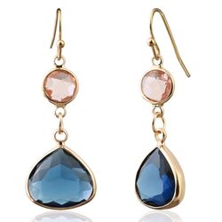 Sapphire Blue Earrings for Women Dangle Earrings Blue Topaz Earrings Handmade Aquamarine Earrings Drop Earrings for Women