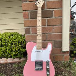 Pink Huntington electric guitar 
