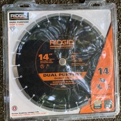  RIDGID - 14 in. Dual-Purpose Walk-Behind Saw Diamond Blade RIDGID - 14 in. Dual-Purpose Walk-Behind Saw Diamond Blade 14 in. Dual-Purpose Walk-Behind