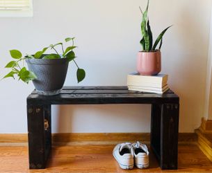 Handmade Solid Wood Bench – Espresso Stain, Modern Farmhouse Entryway Bench