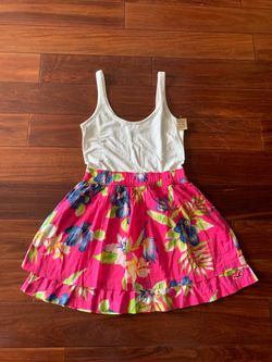 Pink floral Flower pink abercrombie dress cute summer beach $15 Large women teenager teen