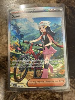 Dawn 129/094 Full Art Supporter Pokemon Card Paldean Fates NM