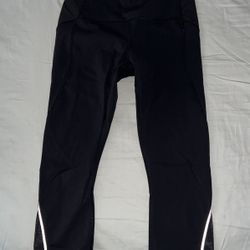 S Lululemon Black Mid Rise Crop Jogger