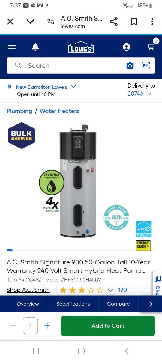 Hybrid Electric Water Heater