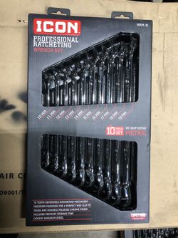 ICON 10 Pc Metric Professional Ratcheting Combination Wrench Set