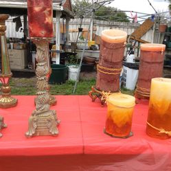 Diferentes Velones Grandes Y Peq .y Calendario De Sala