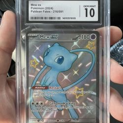 Pokemon TCG: 2024 PALDEAN FATES 216/091 | MEW EX | GEM MINT 10 CGC