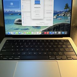 macbook pro 14 inch. chip M1 pro. ram 14 / 512.  macbook good condition 
