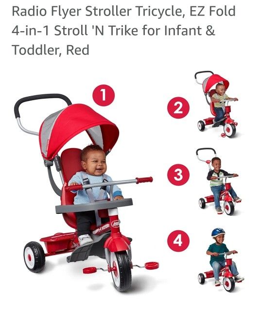PreOwned - Radio Flyer 4 in 1 Stroller and Trike $65
