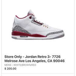 Jordan 3 Red Cardinal