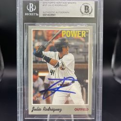 Julio Rodriguez On Card Auto 2019 Topps Heritage Beckett Official