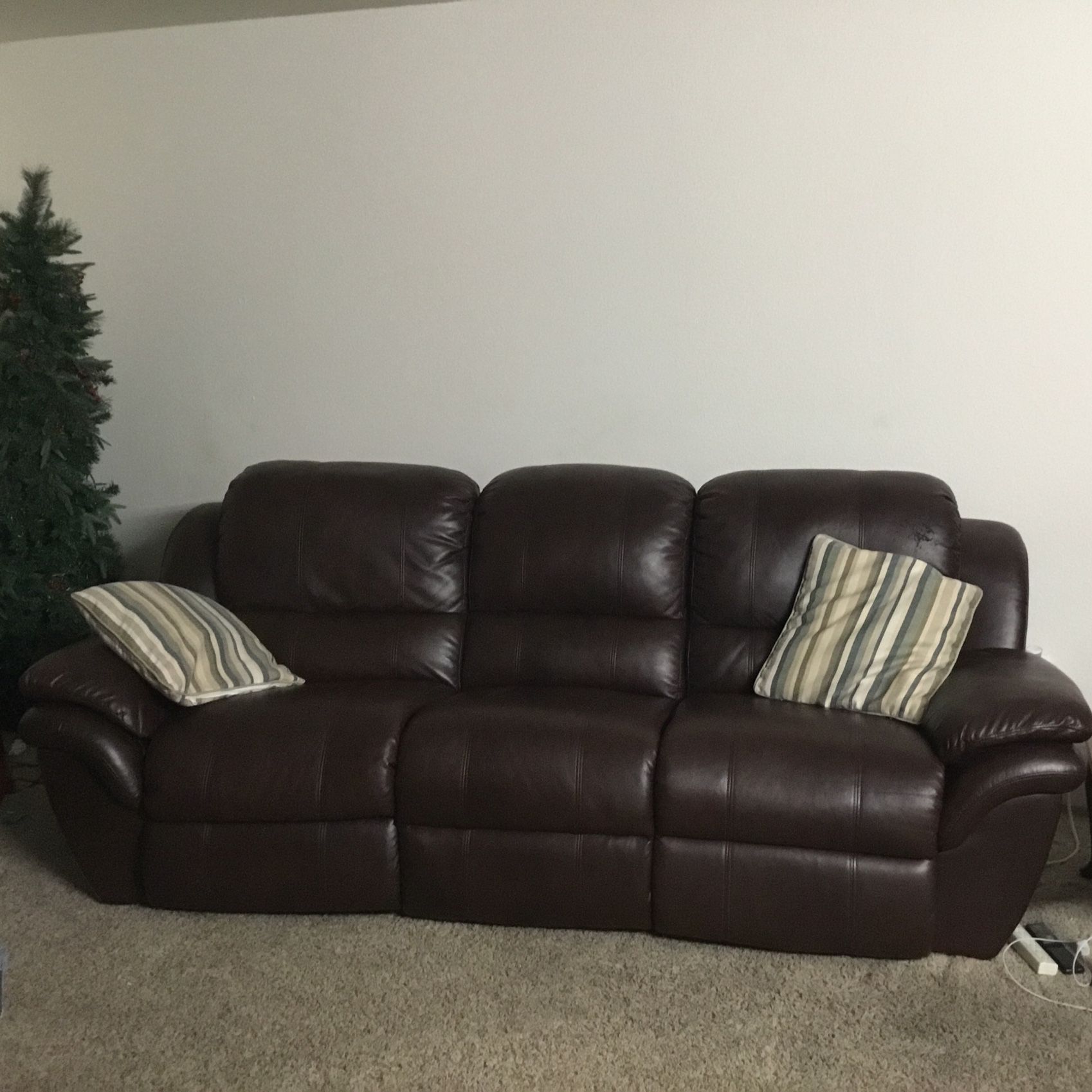 2 Brown Leather Sofas