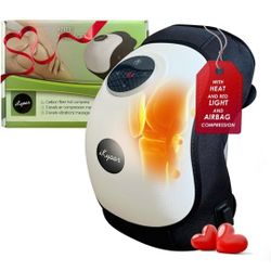 Wireless Knee Massager with Heat and Airbag Wave Massage Red Light and Comfort Vibration, Smart Cordless Knee Massage Device for Muscles and Knees