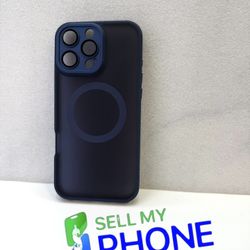 iPhone 16 Pro Max Blue MagSafe Case With Camera Protectors 