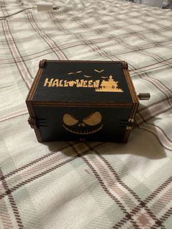 Halloween Wooden Hand Crank Music Box
