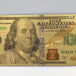Gold Foil 100 Dollar Bill