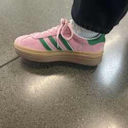 Pink And Green Adidas Gazelle’s 