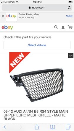 Audi A4 bumper and grill 09-12.