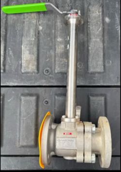Habonim 1.5” Stainless Flanged Ball Valve – Class 150 CF8M / 316 SS w/ Extended Handle - Never used