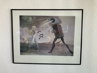 Salvador Dalí 'Burning Giraffes' Framed Art Print