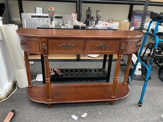 Assembled New Retro Curved Console Table 52" Half Moon Console Table Sofa Table Entryway Table