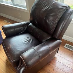 Reclining leather rocking chair