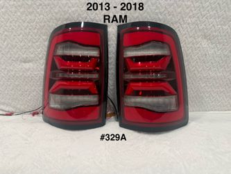 2013 to 2018 Dodge RAM 1500 / 2500 / 3500 Red LED Bar Tail Lights (ONLY FITS FACTORY LED PLUG)