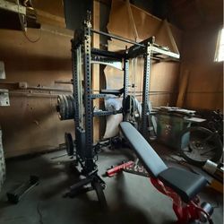 Squat Rack And Functional Trainer With Accessories 