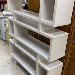 WHITE MODERN BOOKS SHELF CASE BOOKSHELF CABINET CUBBY HOLE STORAGE RACK 