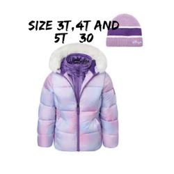 Puffy Jacket With Beanie New 