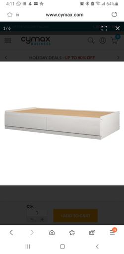 Ameriwood Home Twin Platform Bed With Drawers, Ivory Oak