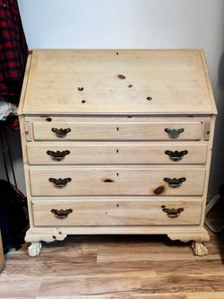 Vintage Link Taylor Pilgrim Pine Drop-Front Secretary Desk