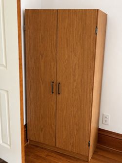Tall Oak Storage Cabinet / Pantry – Lots of Storage
