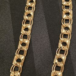 Vtg. Chunky Goldtone 18" Thick Curb Statement Necklaces  80' Retro