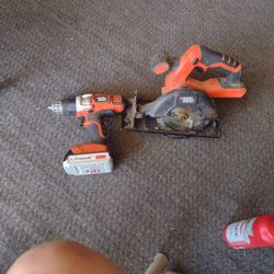 Black & Decker 20v Cordless Drill And Circular Saw