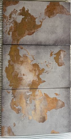 3-Panel World Map Canvas Wall Art