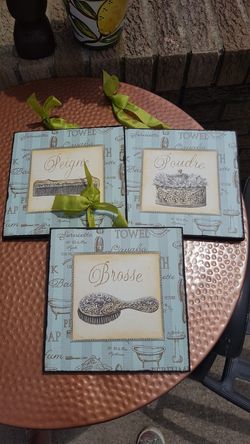 Parisian powder room plaques