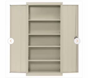 Elite Series 36 in. W x 72 in. H x 24 in. D 22-Gauge 5-Shelf Steel Freestanding Garage Storage Cabinet in Putty