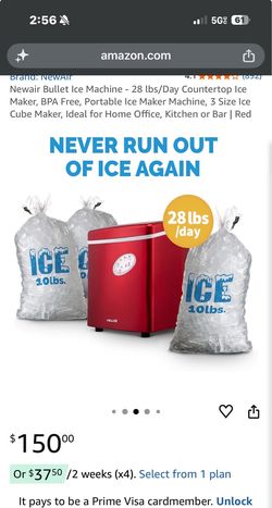New Air ice machine, red
