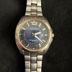 Citizen Eco-Drive Perpetual Calendar WR200 Two-Tone Watch (Needs Bracelet Repair)