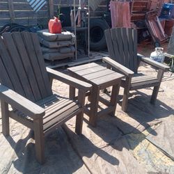 Adirondack Style Two Chairs And Coffee Table New Stain New Build