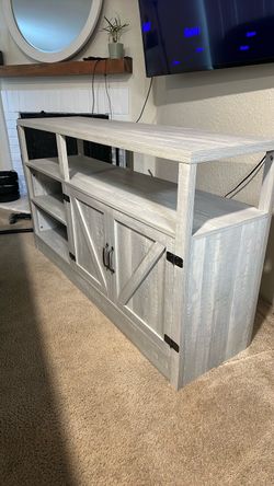 Farmhouse TV Stand with Cabinet Storage