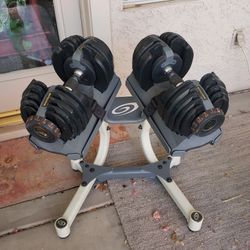 Heavy Duty Adjustable Dumbbells Set, Two Dumb Bells. With stand.